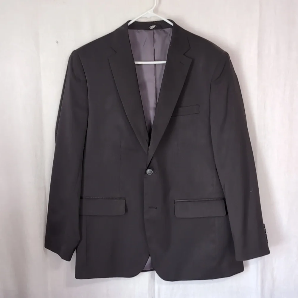 Haggar Straight Fit Black Travel Performance Suit Jacket Size 42R